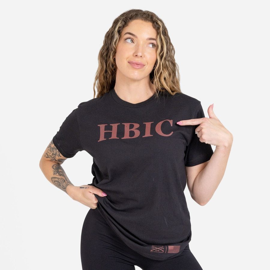 Women's HBIC Boyfriend Fit T-Shirt - Black