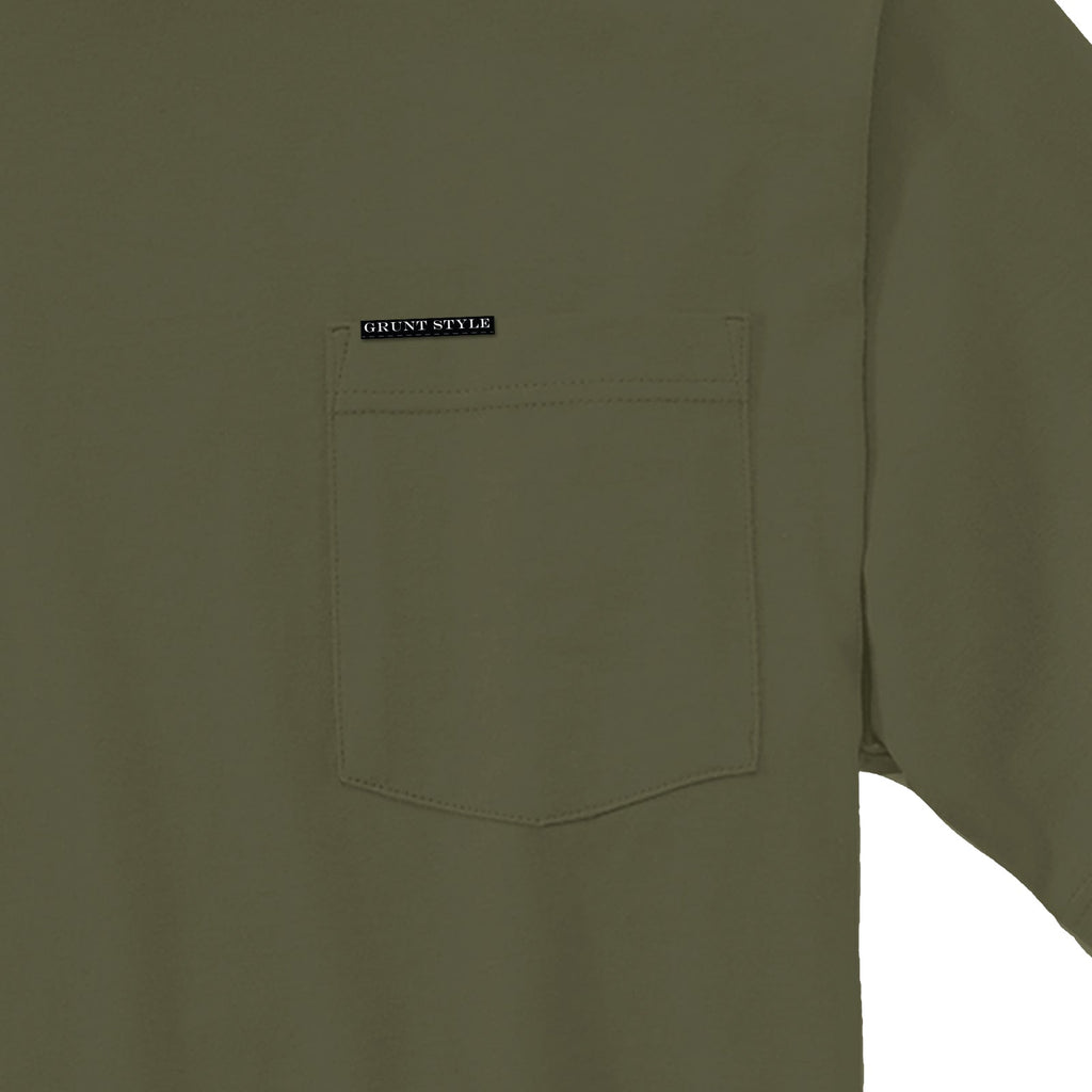 Basic Heavyweight Pocket T-Shirt - Military Green