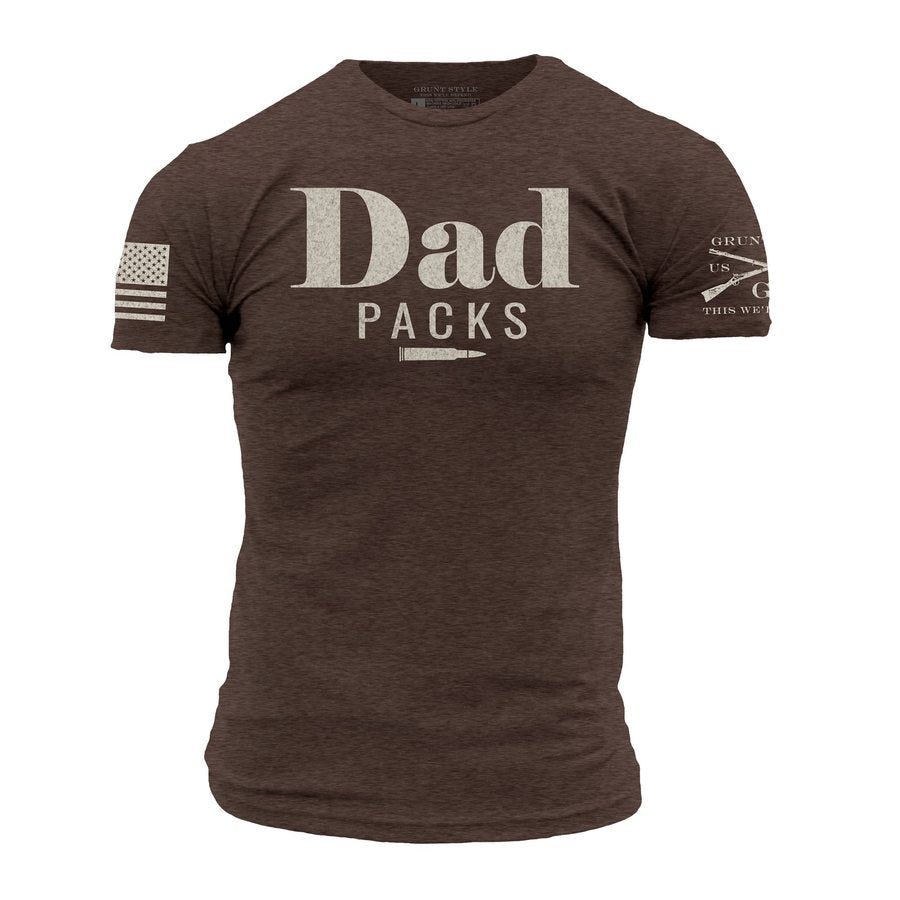 Dad Packs T-Shirt - Heather Brown