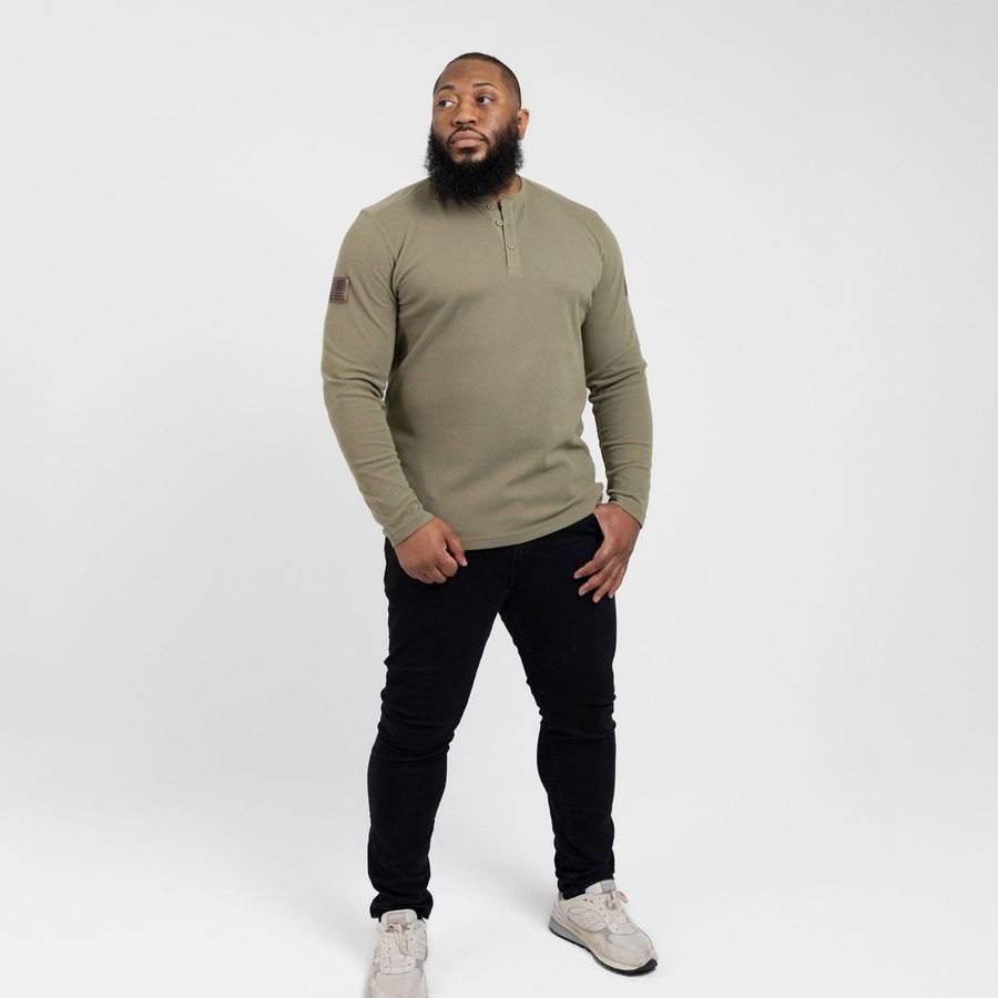 Thermal Henley - Military Green