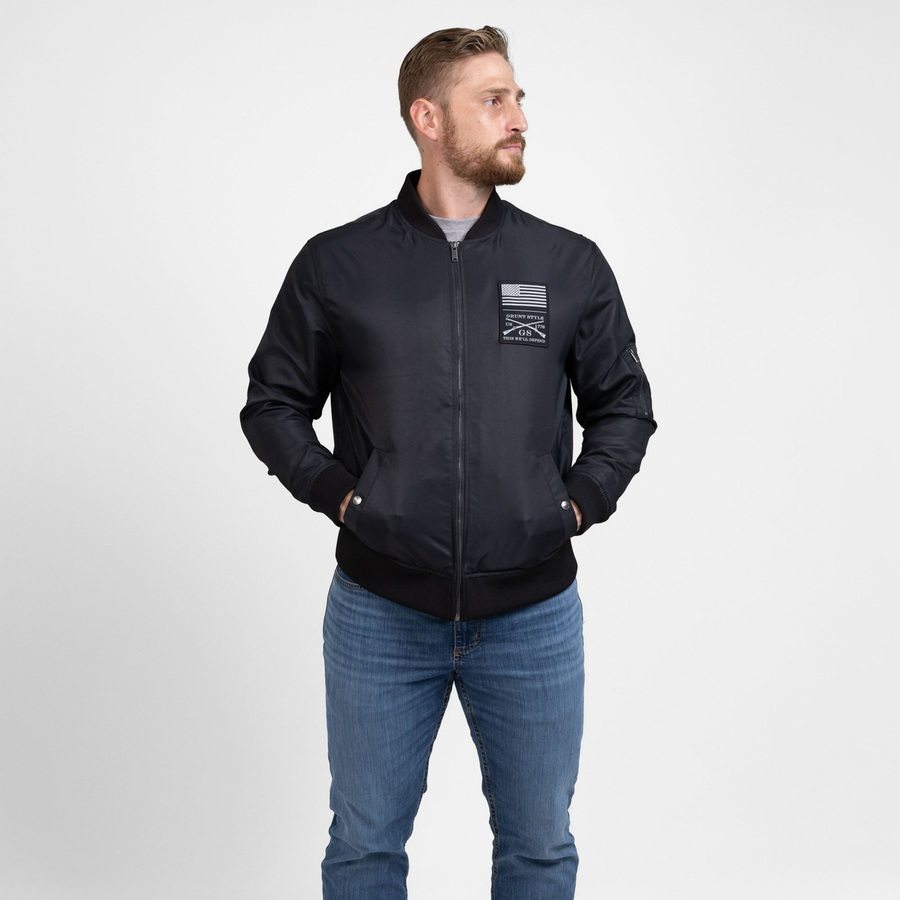 Men's Stealth Bomber Jacket - Black