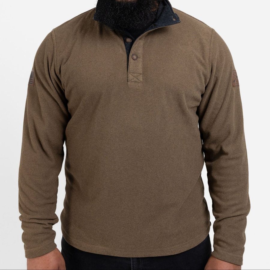 Fleece Henley - Brown