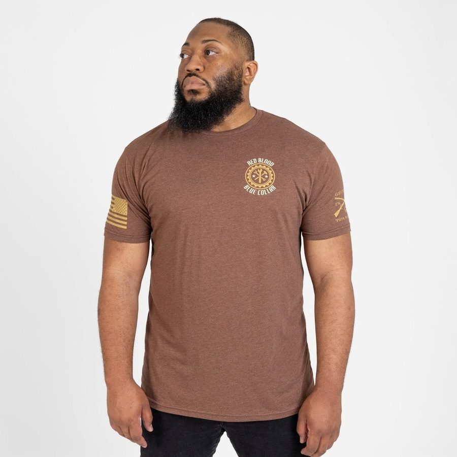 Work To Live T-Shirt - Heather Brown