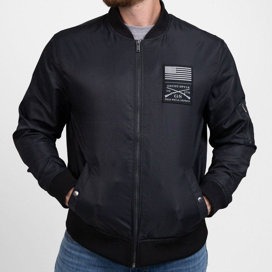 Men's Stealth Bomber Jacket - Black