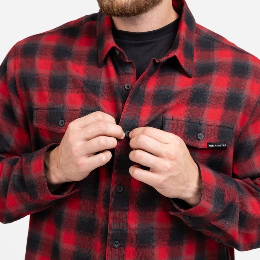 Men's Premium Plaid Flannel - Red