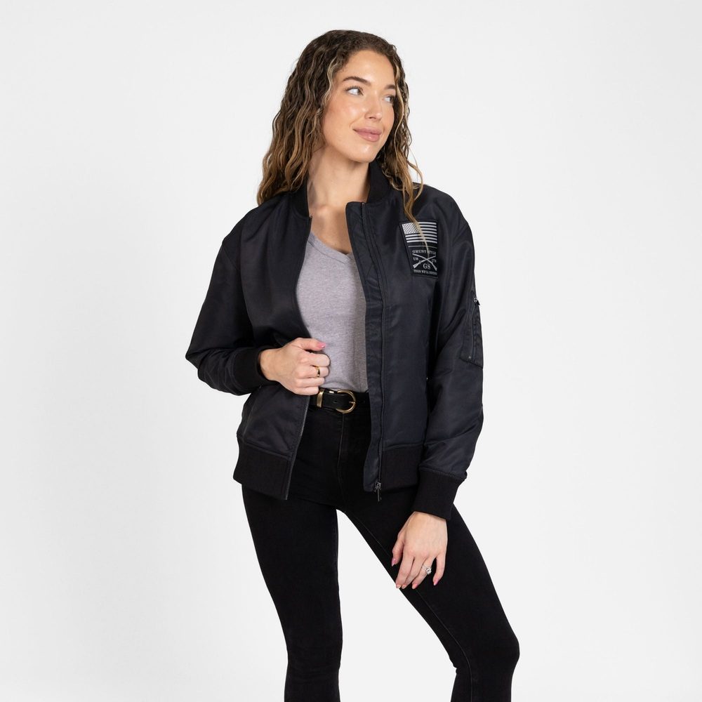 Women's Stealth Bomber Jacket - Black