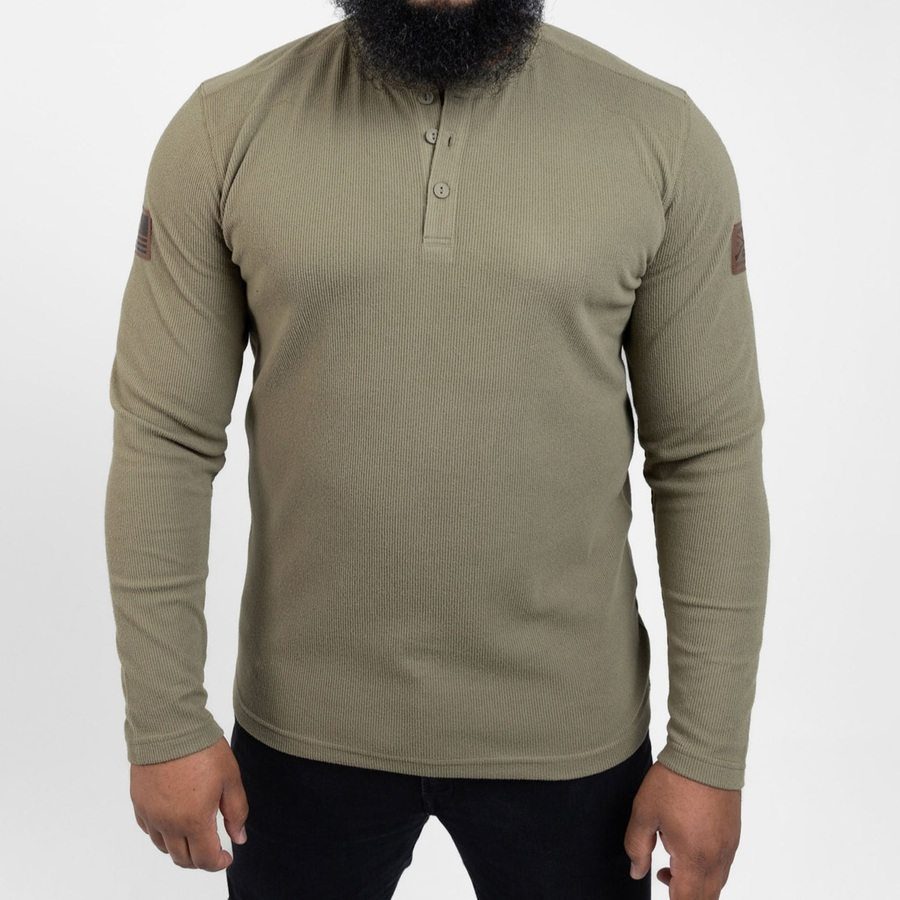 Thermal Henley - Military Green