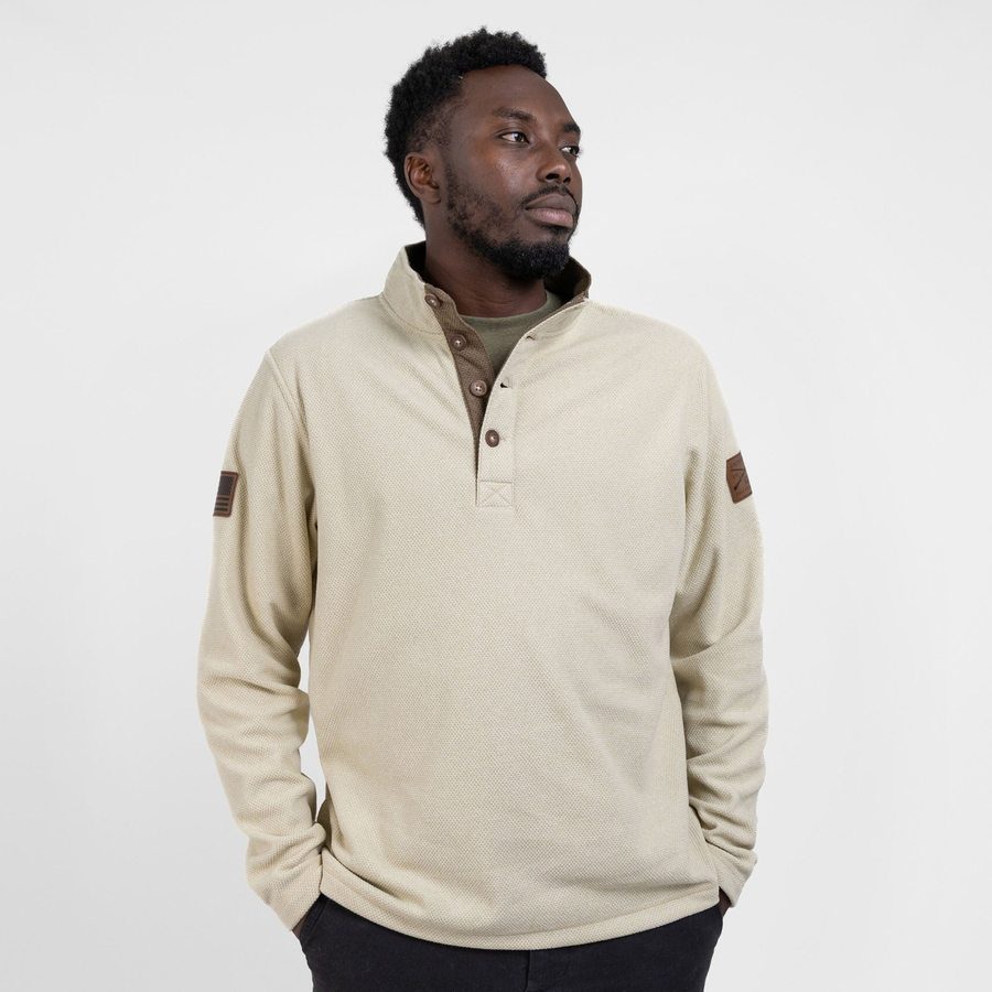 Fleece Henley - Sand