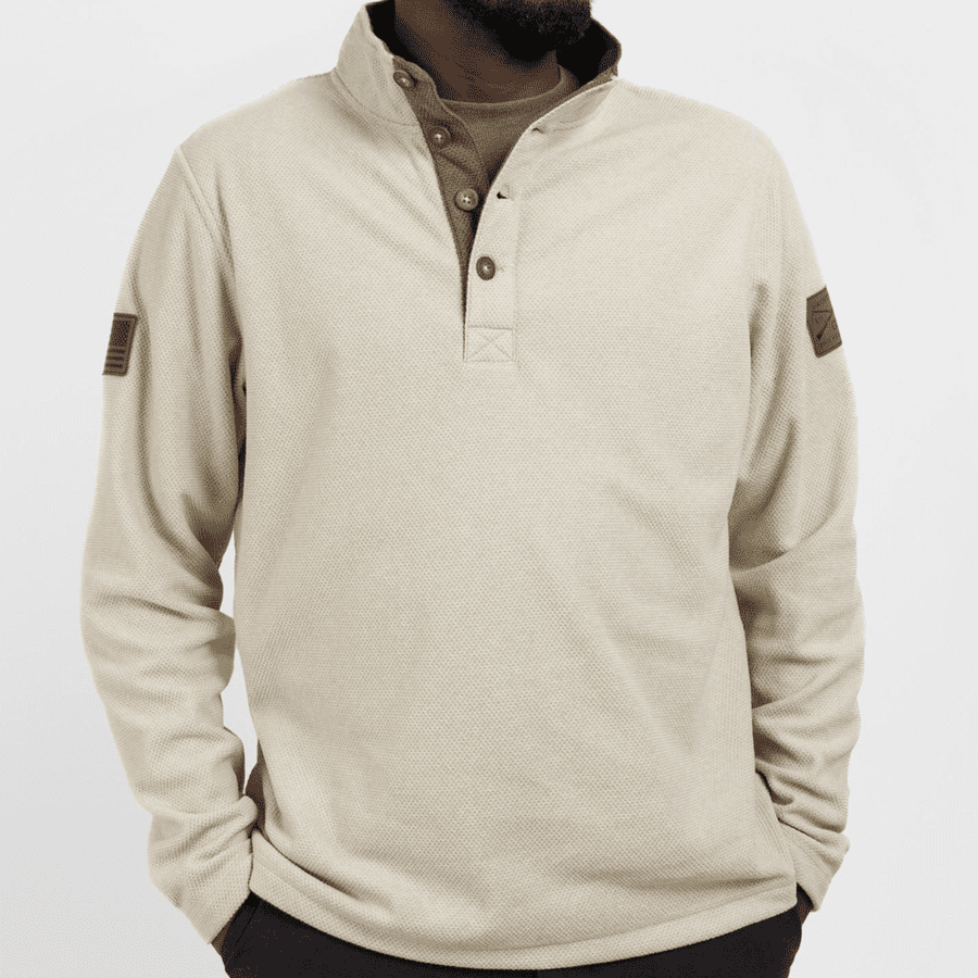 Fleece Henley - Sand