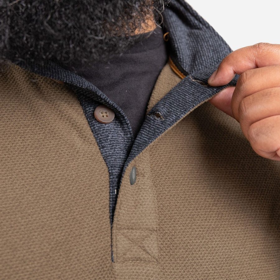 Fleece Henley - Brown