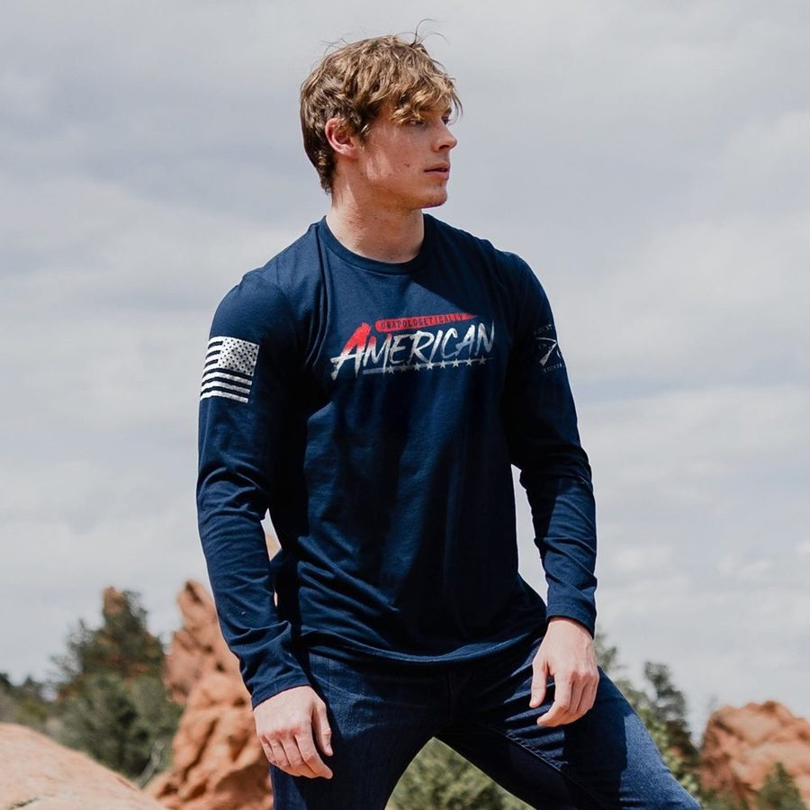 Unapologetically American Long Sleeve - Navy