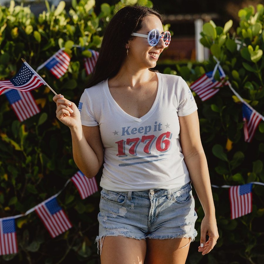 Women's Keep It 1776 V-Neck - White