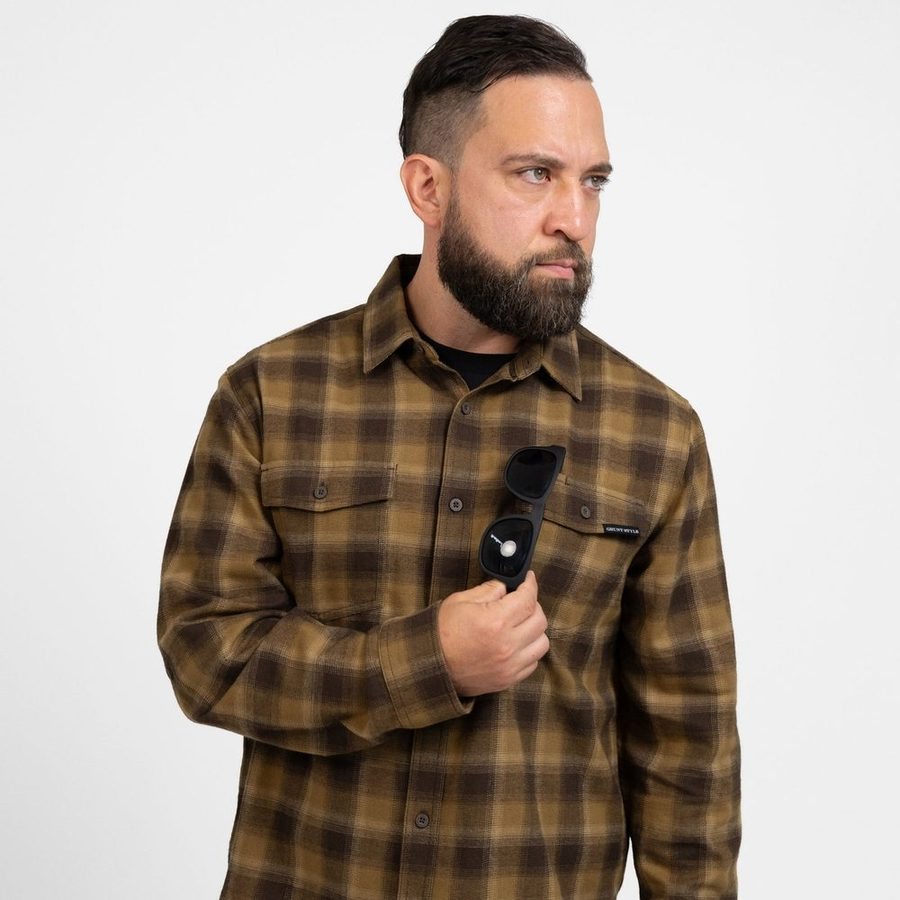 Men's Premium Plaid Flannel - Brown