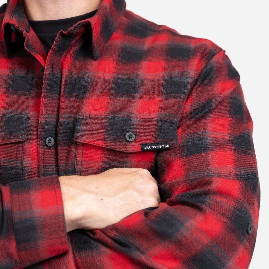 Men's Premium Plaid Flannel - Red