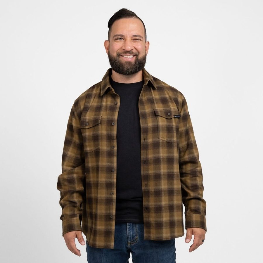 Men's Premium Plaid Flannel - Brown
