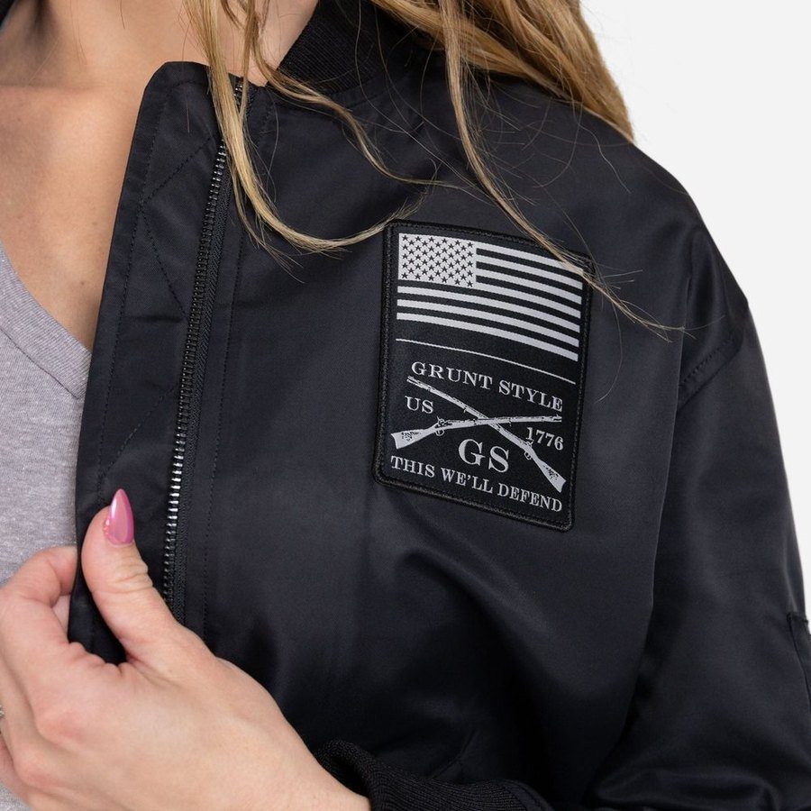 Women's Stealth Bomber Jacket - Black