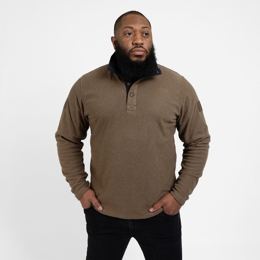 Fleece Henley - Brown