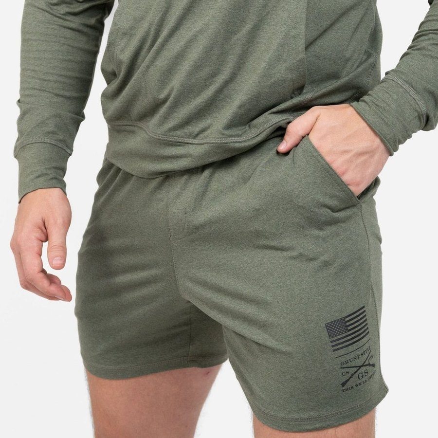 Men's All-Day Short - Heather Military Green