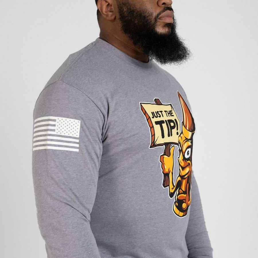 Just The Tip Long Sleeve - Dark Heather Gray