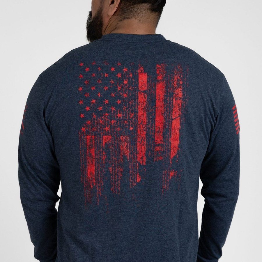 1776 Flag Long Sleeve - Navy