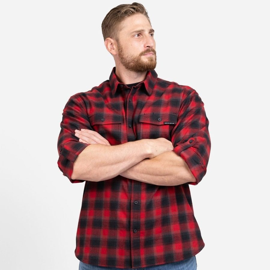 Men's Premium Plaid Flannel - Red