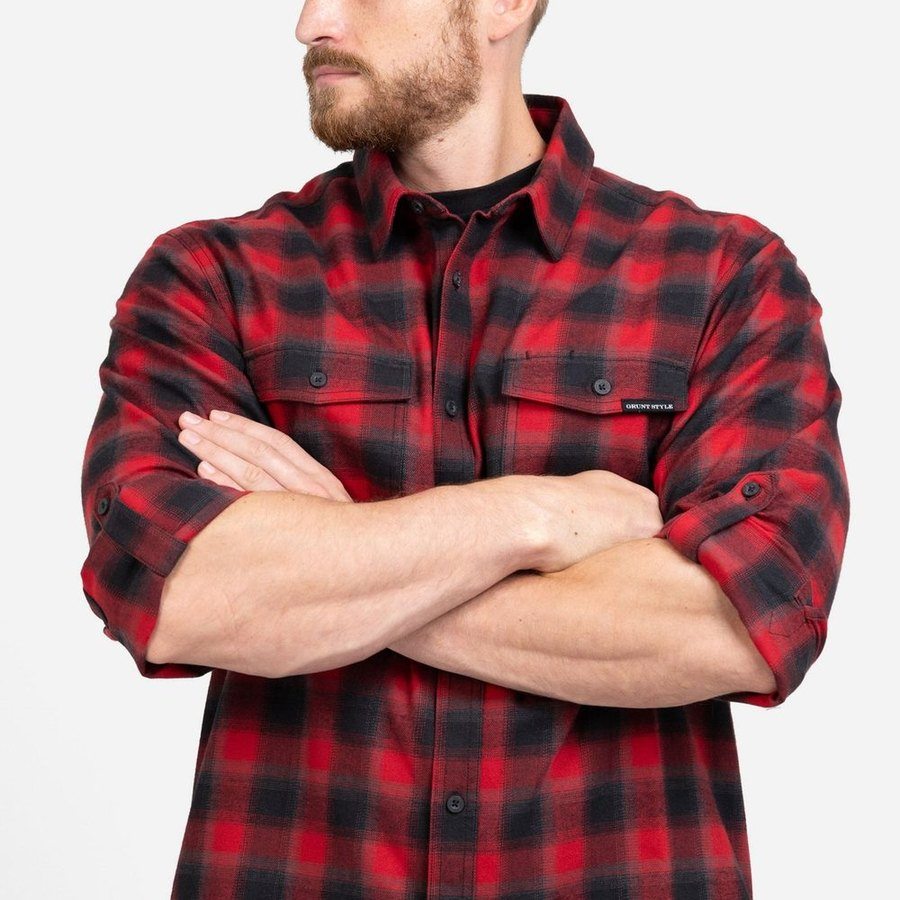 Men's Premium Plaid Flannel - Red