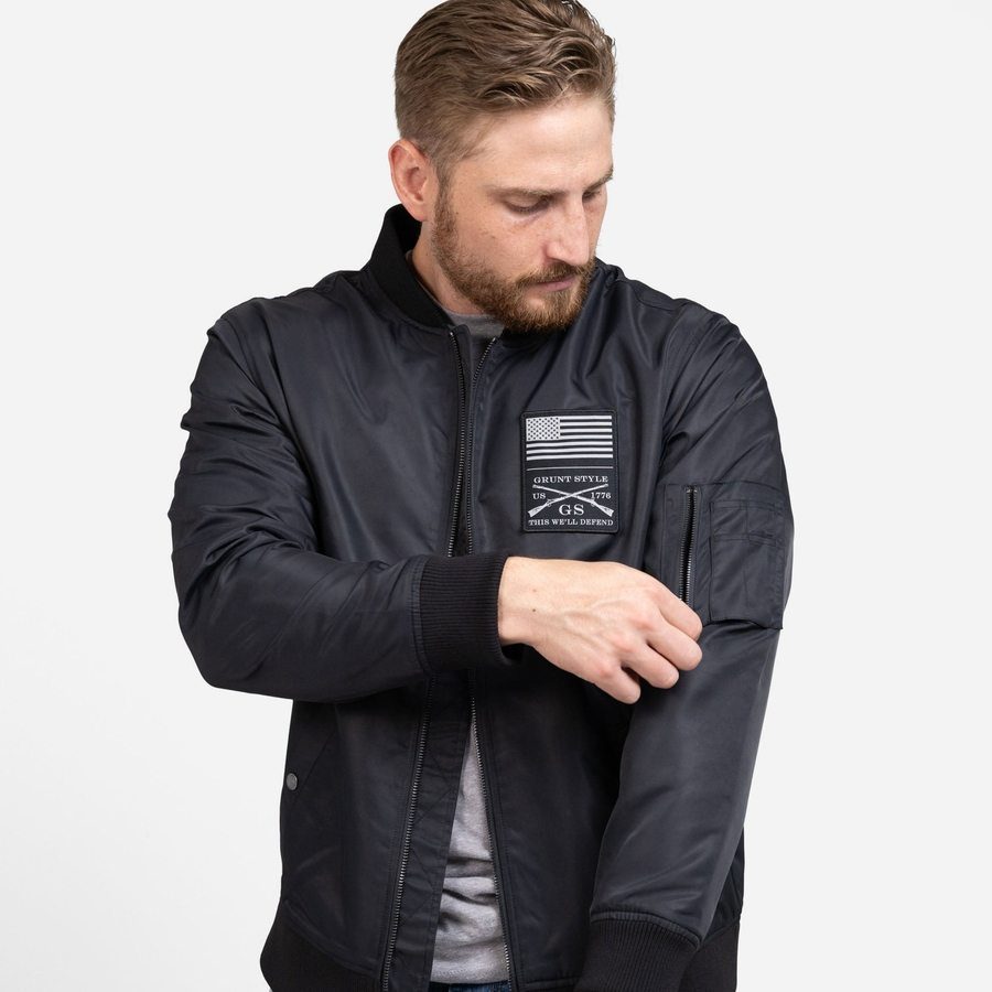Men's Stealth Bomber Jacket - Black