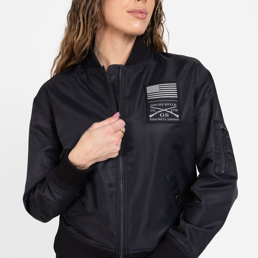 Women's Stealth Bomber Jacket - Black
