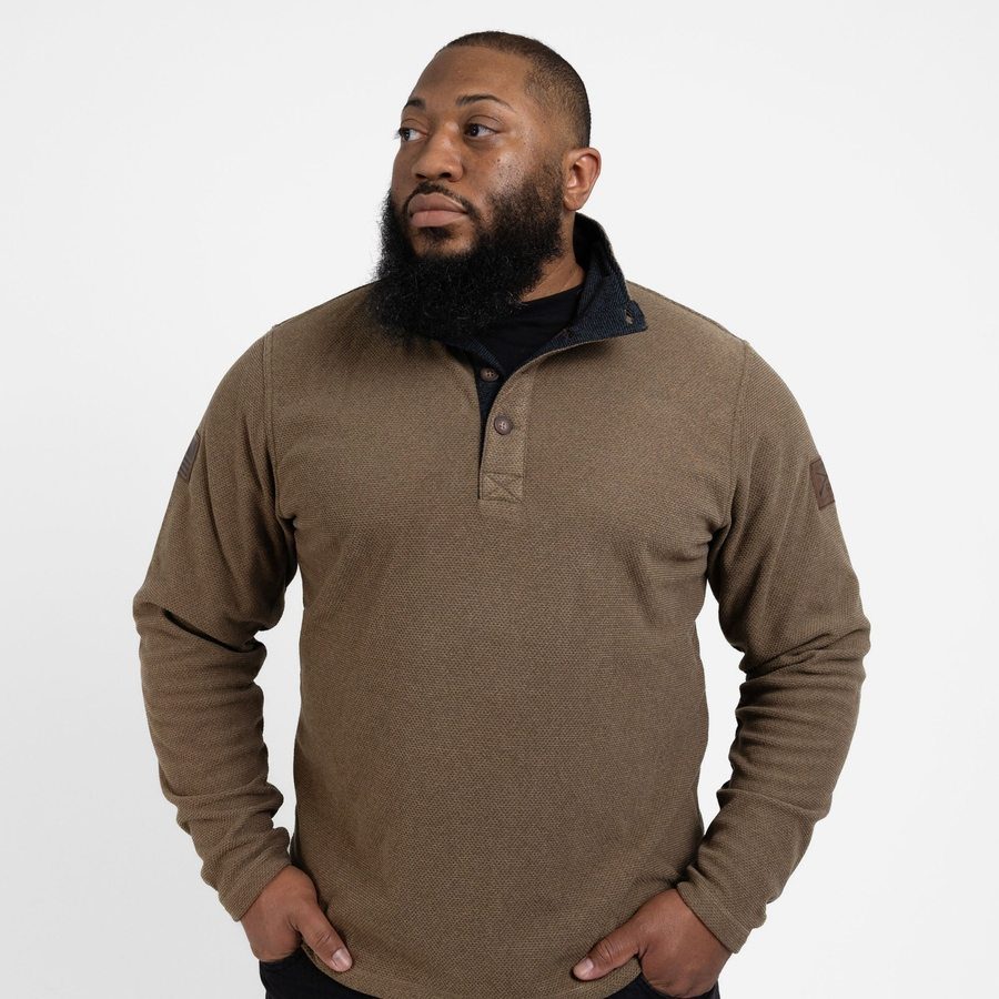 Fleece Henley - Brown