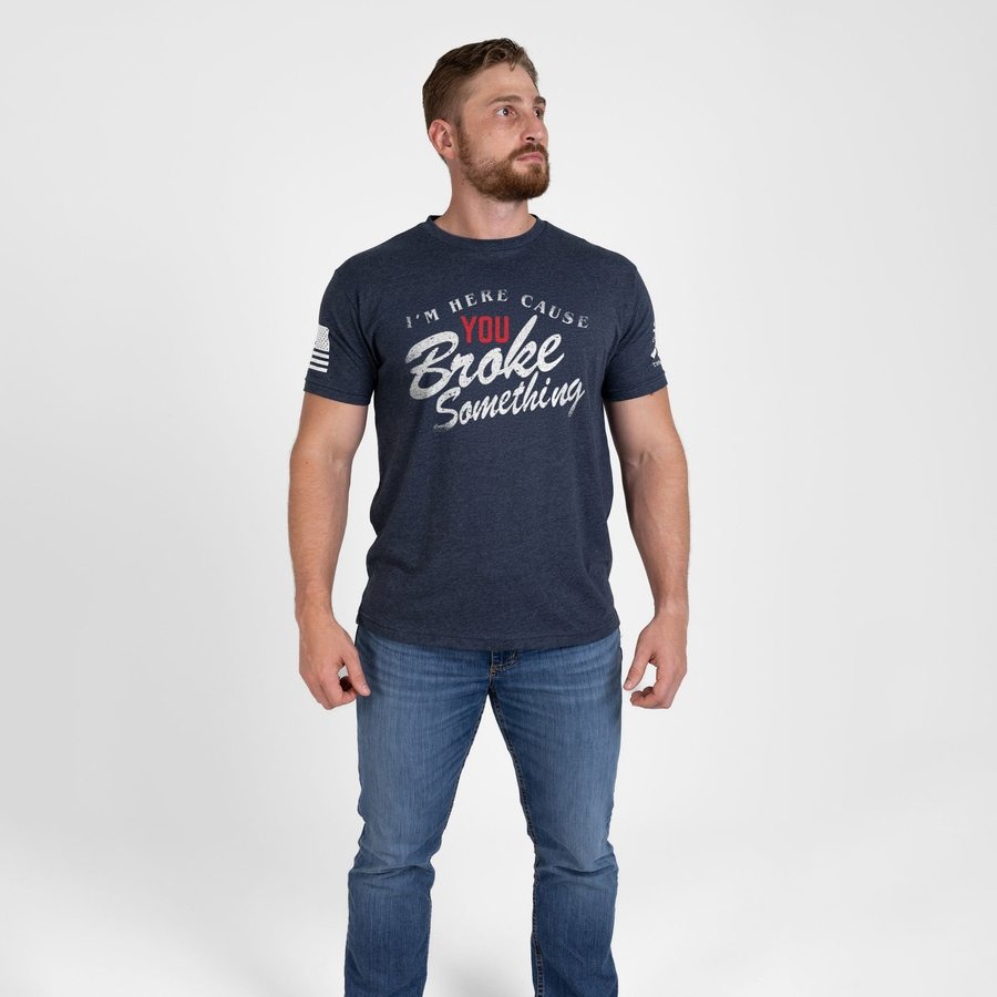 Broke Something T-Shirt - Midnight Navy
