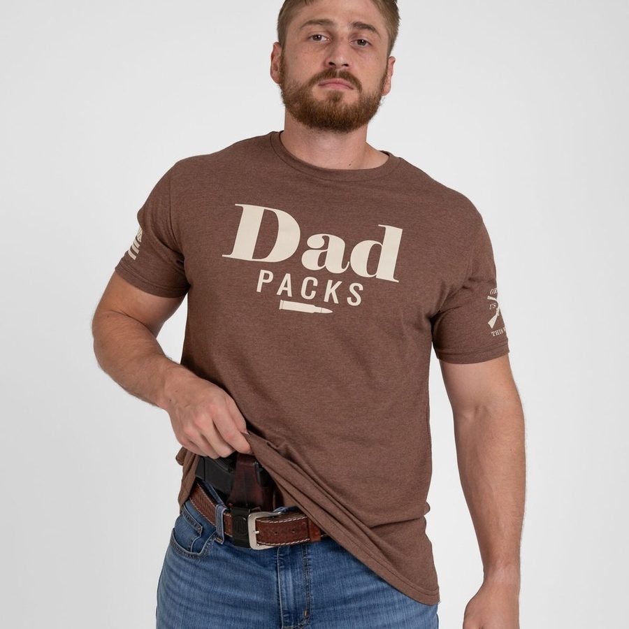 Dad Packs T-Shirt - Heather Brown
