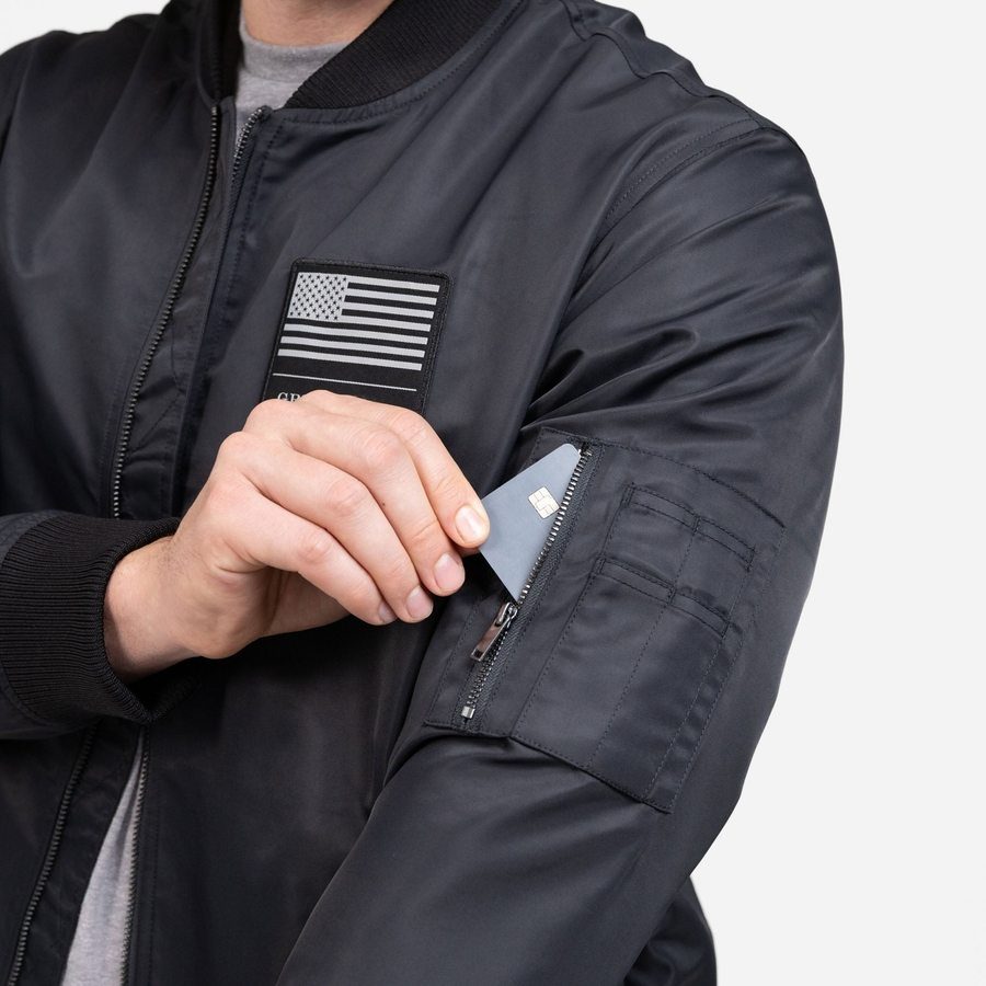 Men's Stealth Bomber Jacket - Black