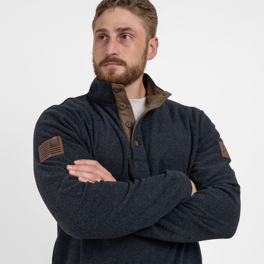 Fleece Henley - Black