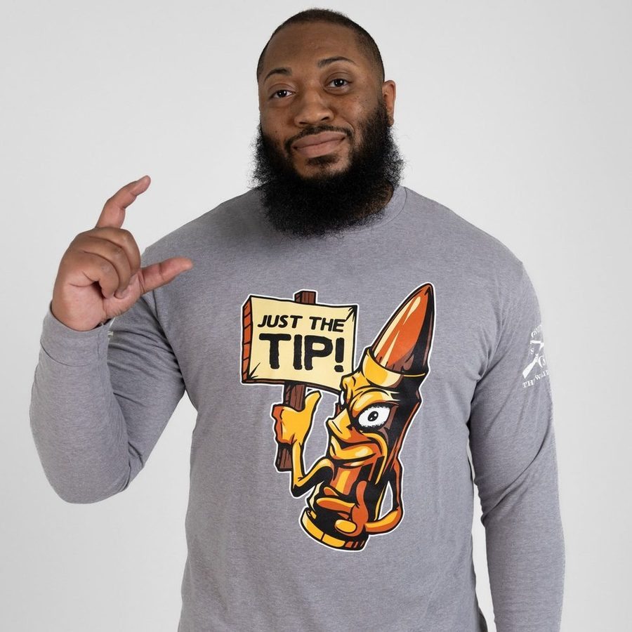Just The Tip Long Sleeve - Dark Heather Gray