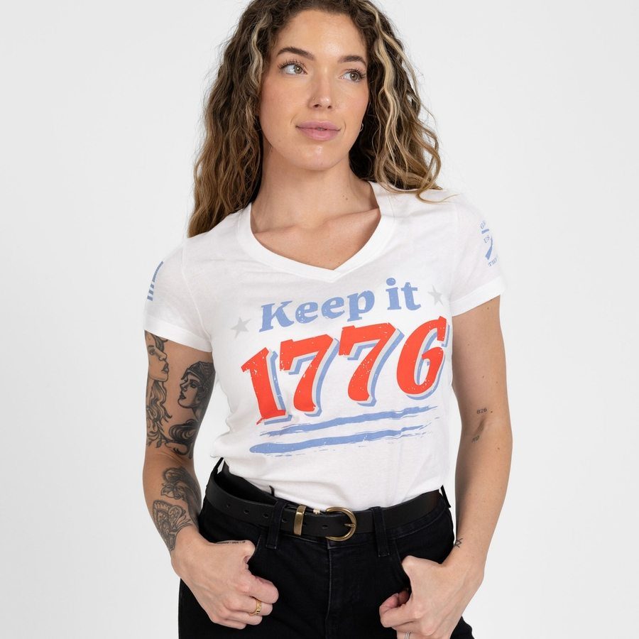 Women's Keep It 1776 V-Neck - White