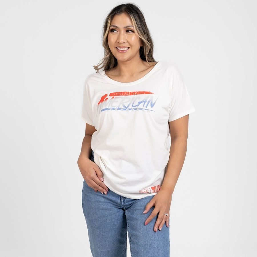 Women's Unapologetically American Slouchy T-Shirt - White