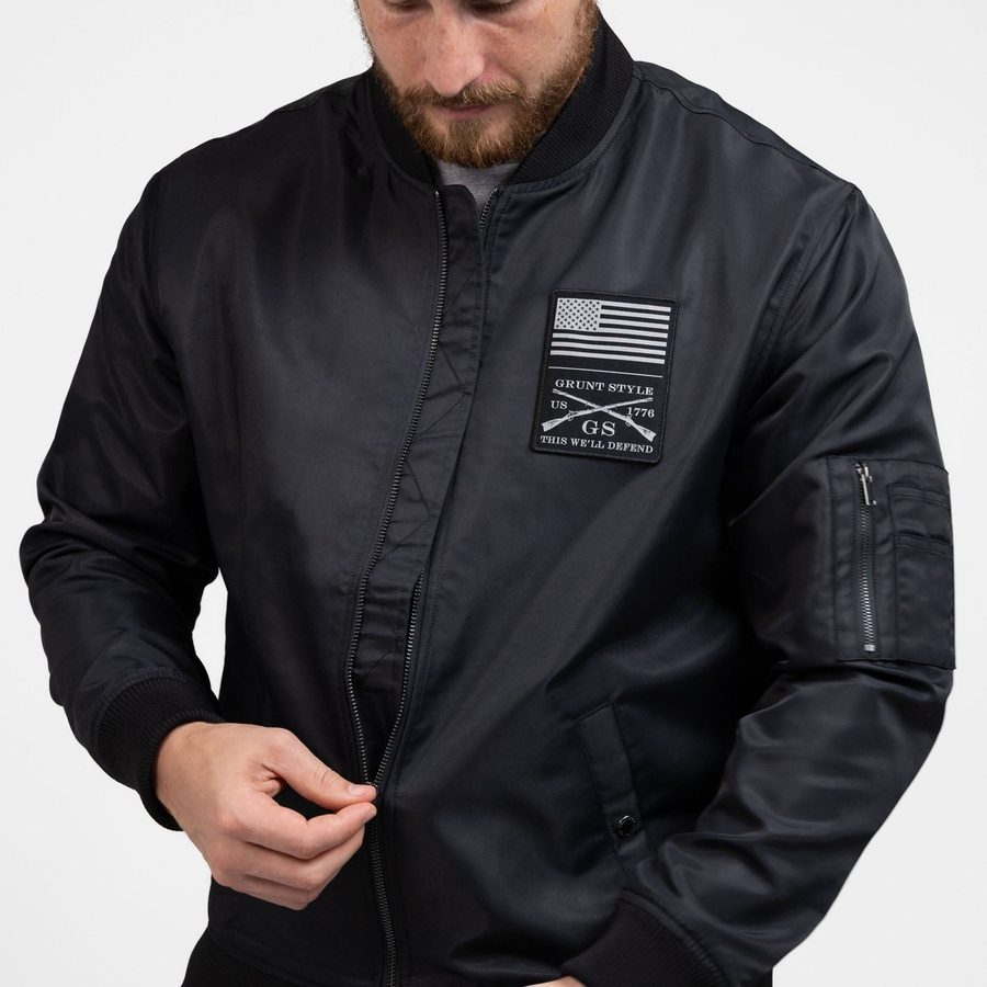 Men's Stealth Bomber Jacket - Black