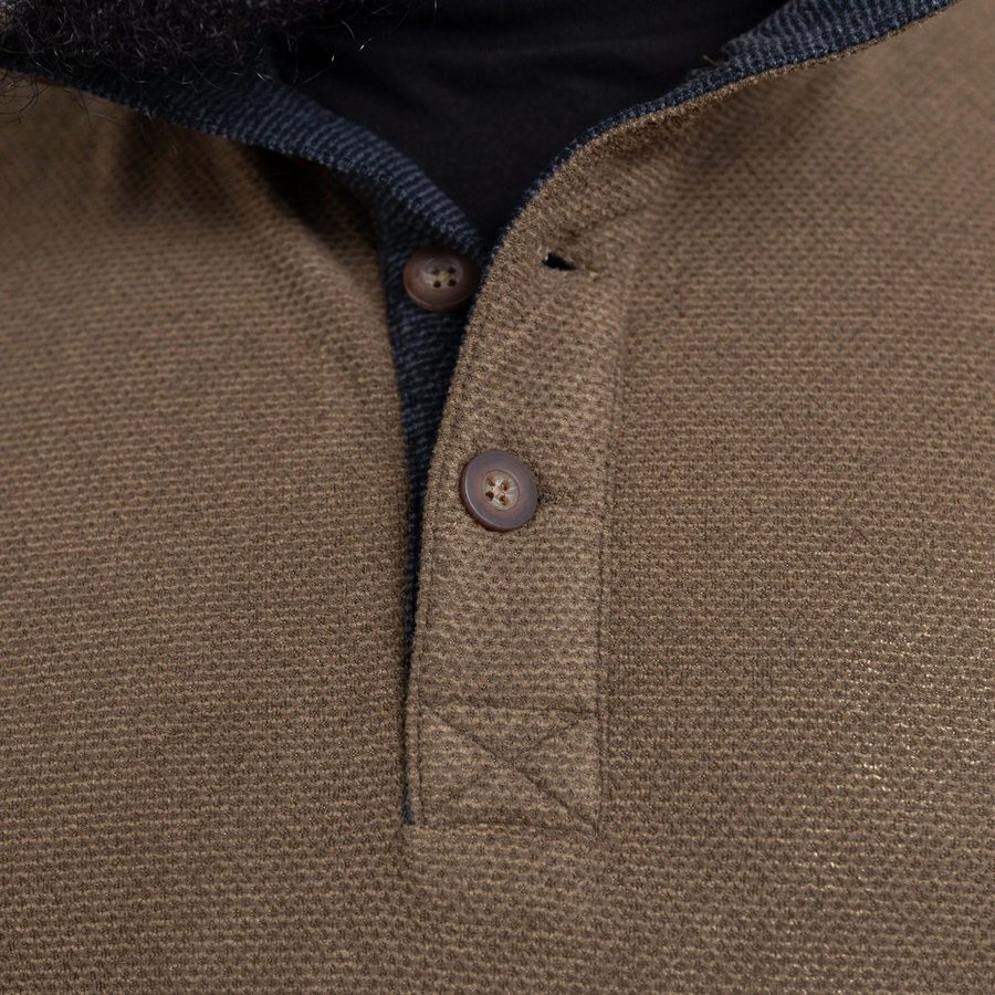 Fleece Henley - Brown