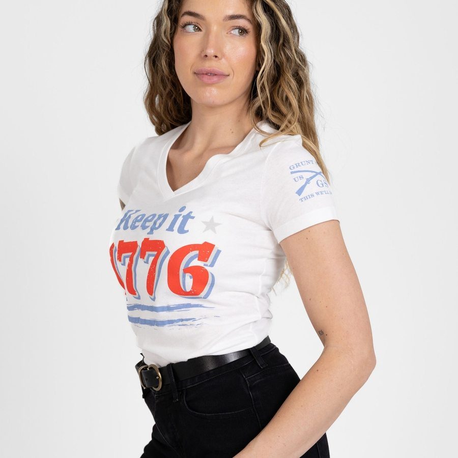 Women's Keep It 1776 V-Neck - White