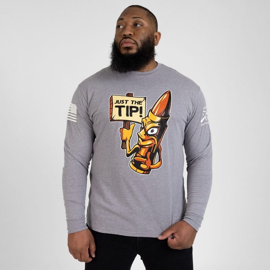 Just The Tip Long Sleeve - Dark Heather Gray
