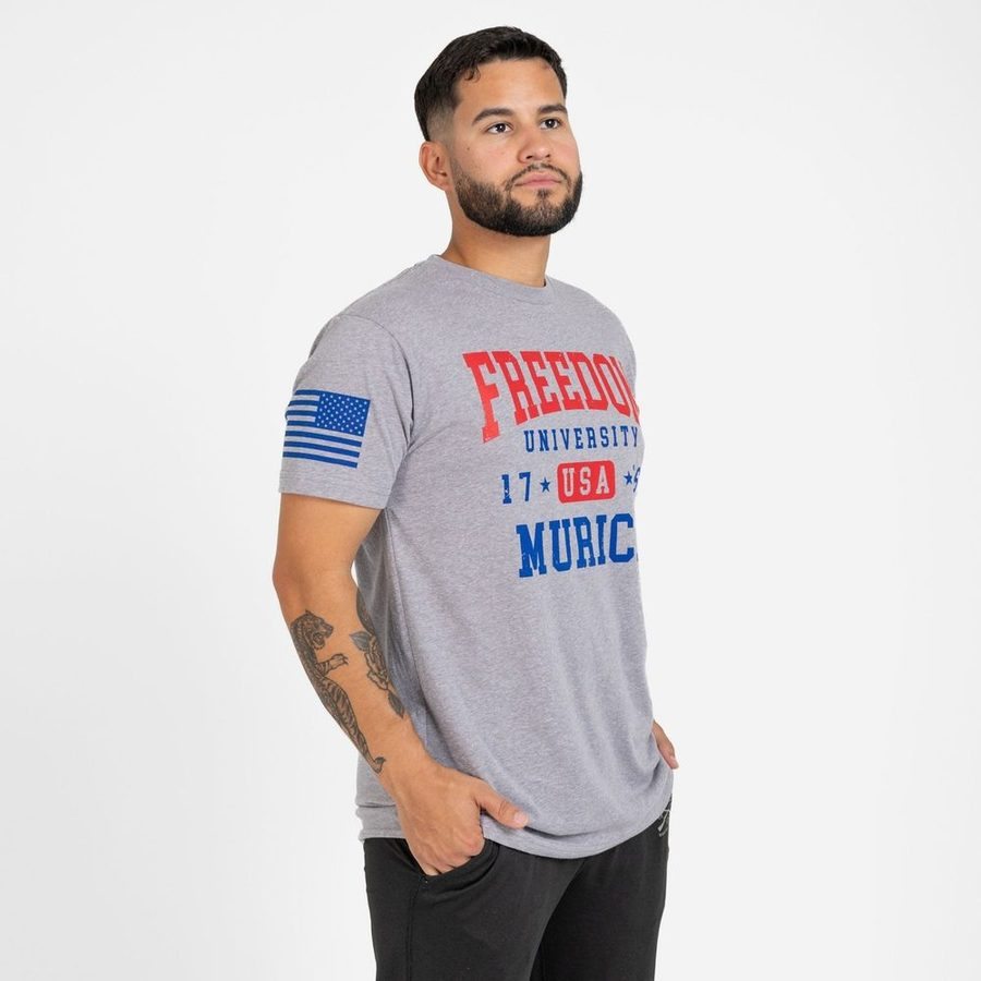 Freedom University T-Shirt - Dark Heather Gray
