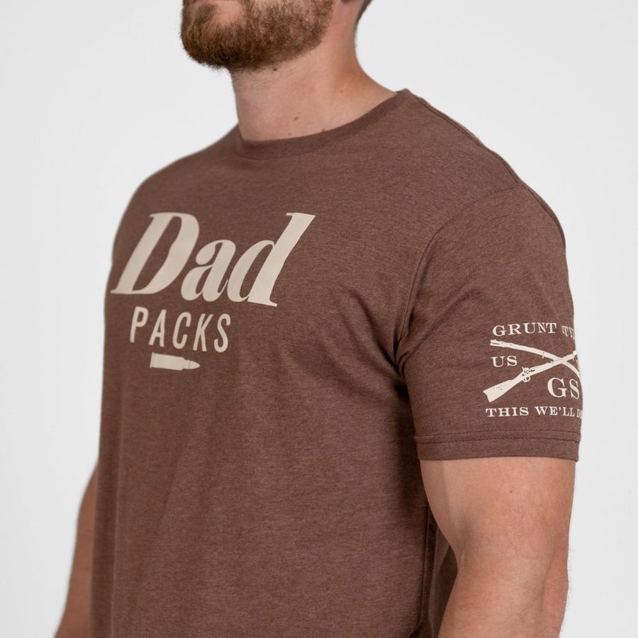 Dad Packs T-Shirt - Heather Brown