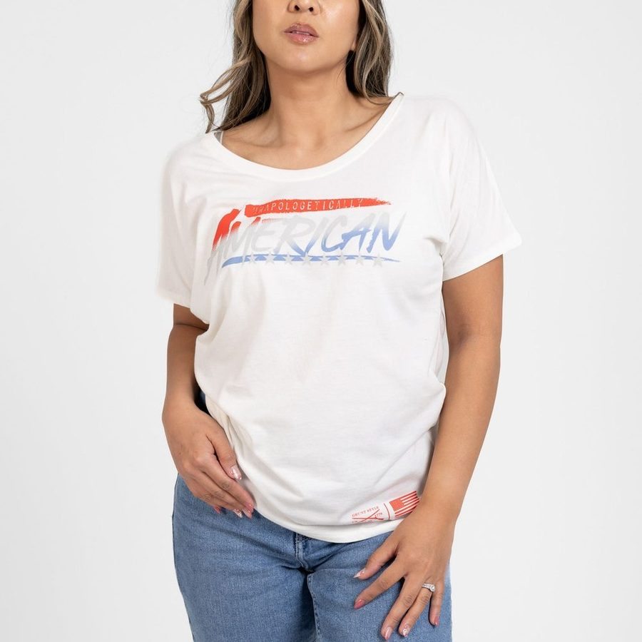 Women's Unapologetically American Slouchy T-Shirt - White
