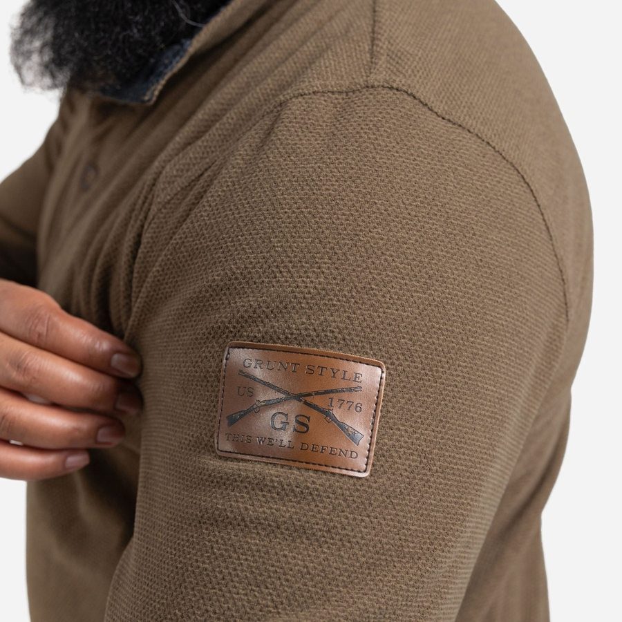 Fleece Henley - Brown