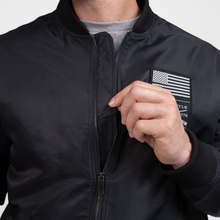 Men's Stealth Bomber Jacket - Black