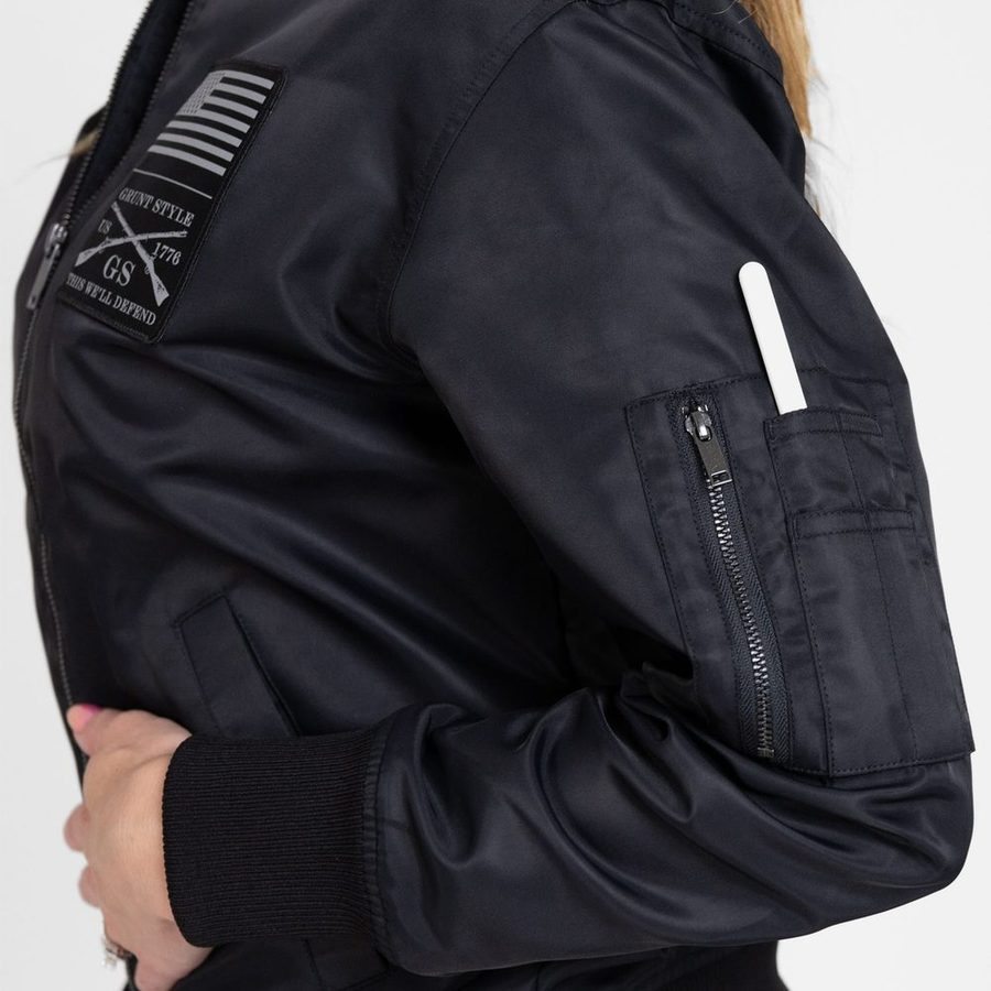 Women's Stealth Bomber Jacket - Black