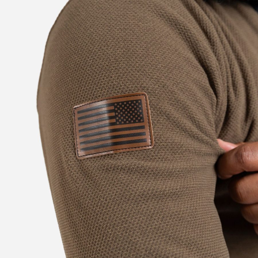Fleece Henley - Brown
