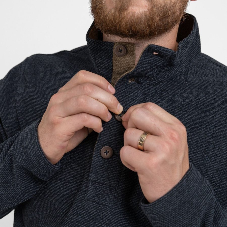 Fleece Henley - Black