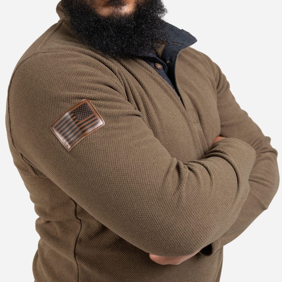 Fleece Henley - Brown