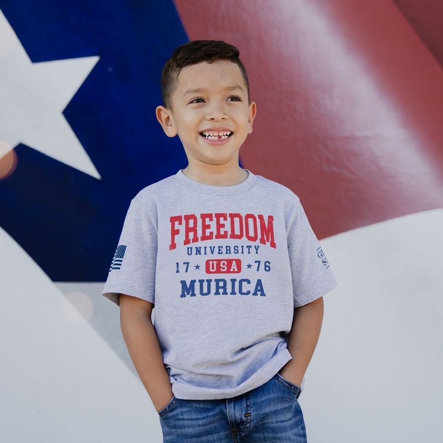 Youth Freedom University T-Shirt - Heather Gray